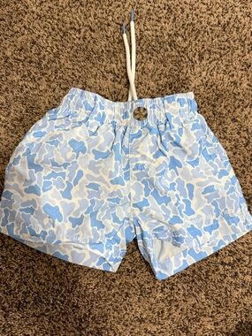 Properly tied boys 12 month mallard board short